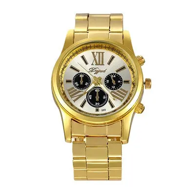 Gold Quartz Watches Men Top Luxury Wrist Watches Golden Clock Relogio Masculino Quartzwatch 1