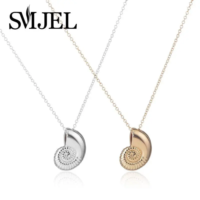 Gold Seashell Necklace Ariel Voice Shell Necklace Spiral Swirl Sea Snail Necklace N036 1
