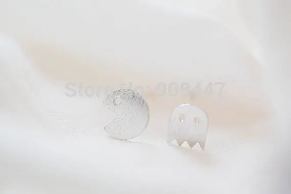 Gold Silver And Rose Gold Plated Puck And Ghost Tiny Copper Earrings S014 3