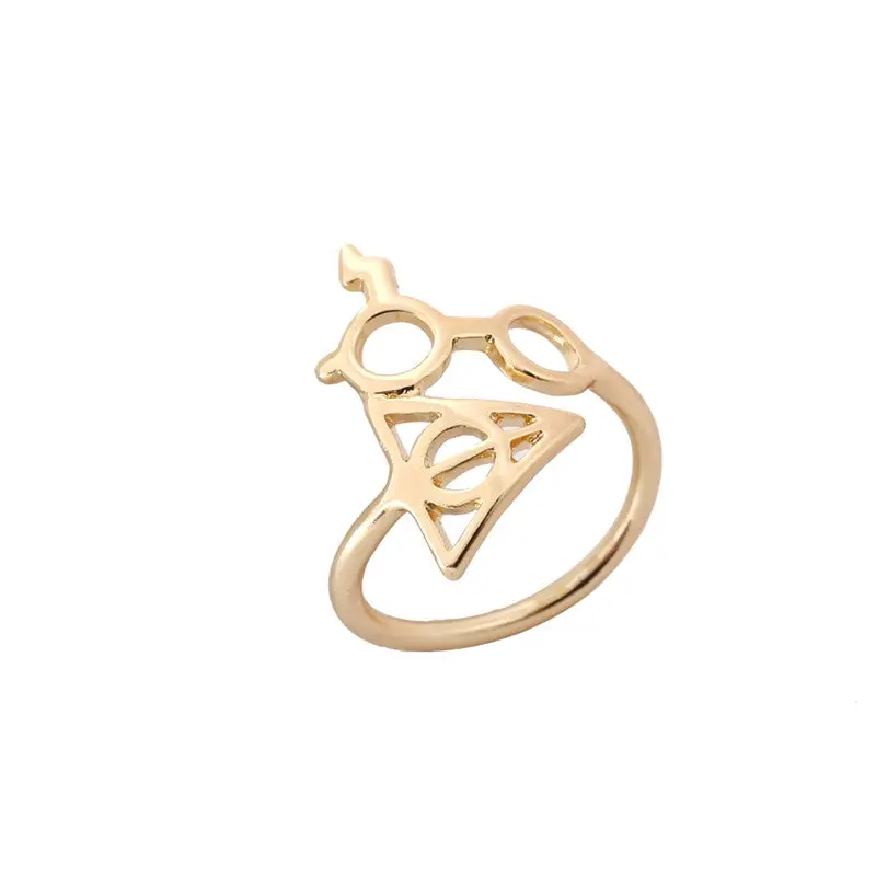 Gold Silver And Rose Lightning Scar Glasses Deathly Hallows Rings R156 1
