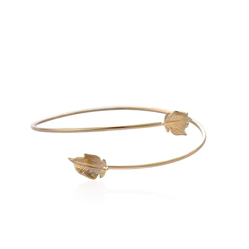 Gold Silver Bangle Bracelet Wraaped Double Leaf Bracelet Bangles G053 1