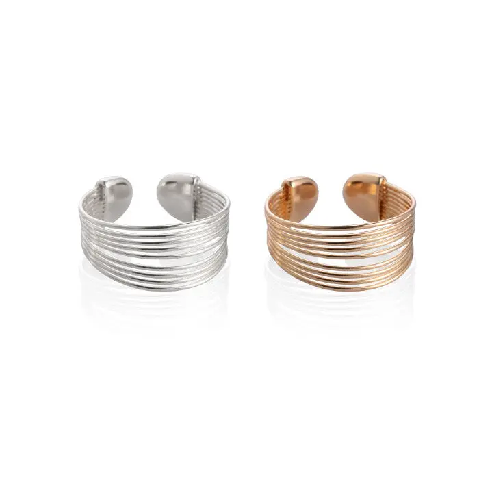 Gold Silver Multilayer Personality Wire Rings Sinple Rings 1