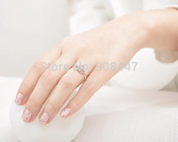 Gold Silver Pink-Gold Subulate Valume Smalldiamond-Shaped Rings Gift R114 3