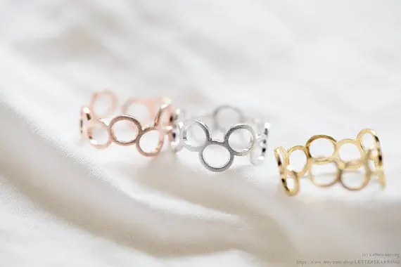 Gold Silver Rolling Round Adjustable Ring Mother Day Gifts Couple Rings 1