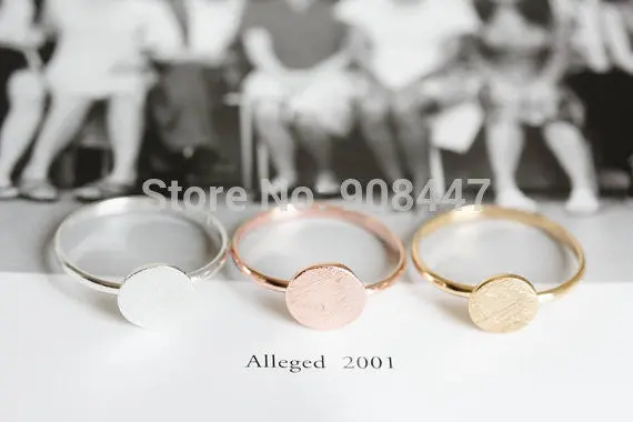 Gold Silver Round Rings Antique Circle Ring Vintage Style Rings Simple Party 1