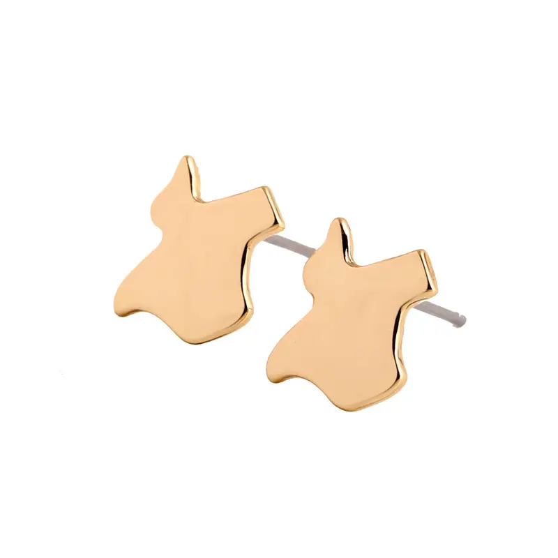 Gold Texas Earrings Cute Helix Map Stud Earring S126 1
