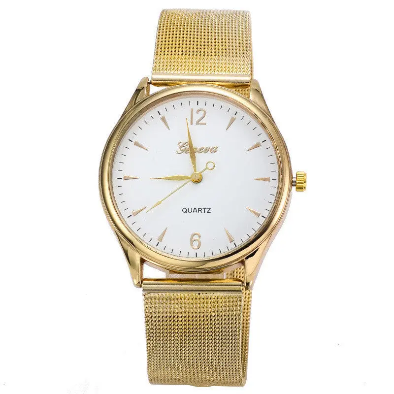 Gold Watch Full Stainless Steel Woman Fashion Dress Watches Men Brand Quartz Watch Qualityship 1