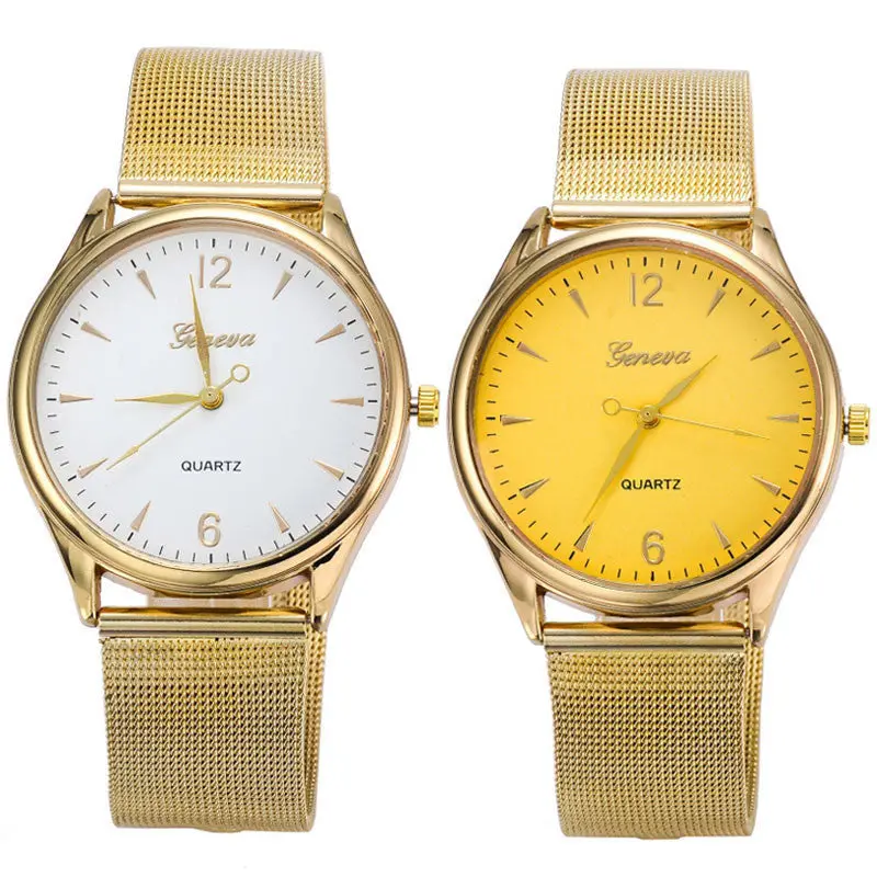 Gold Watch Full Stainless Steel Woman Fashion Dress Watches Men Brand Quartz Watch Qualityship 2
