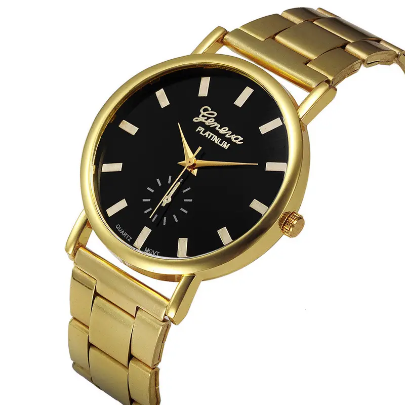 Gold Watch Men Women Crystal Stainless Steel Analog Quartz Wrist Watch Vintage Watch S Montre Feida 1