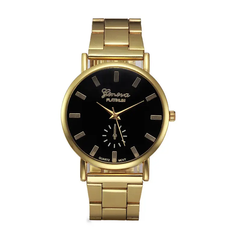 Gold Watch Men Women Crystal Stainless Steel Analog Quartz Wrist Watch Vintage Watch S Montre Feida 2