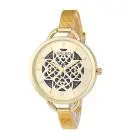 Gold Watch Women Dress Clock Stainless Steel Band Flower Pattern Analog Relogio Feminino 1