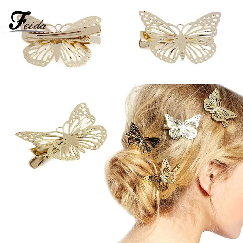 Golden Butterfly Hair Clip Headband Hair Accessories Headpiece Feida 1