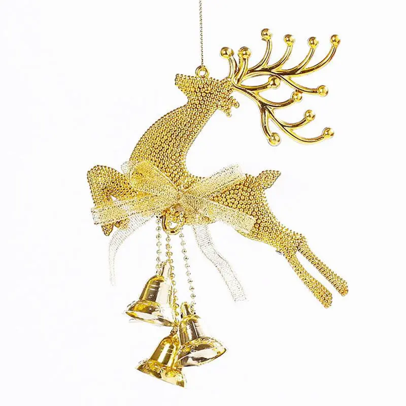 Golden Deer Christmas Tree Decoration Ornaments Hanging Xmas Baubles 74353 1