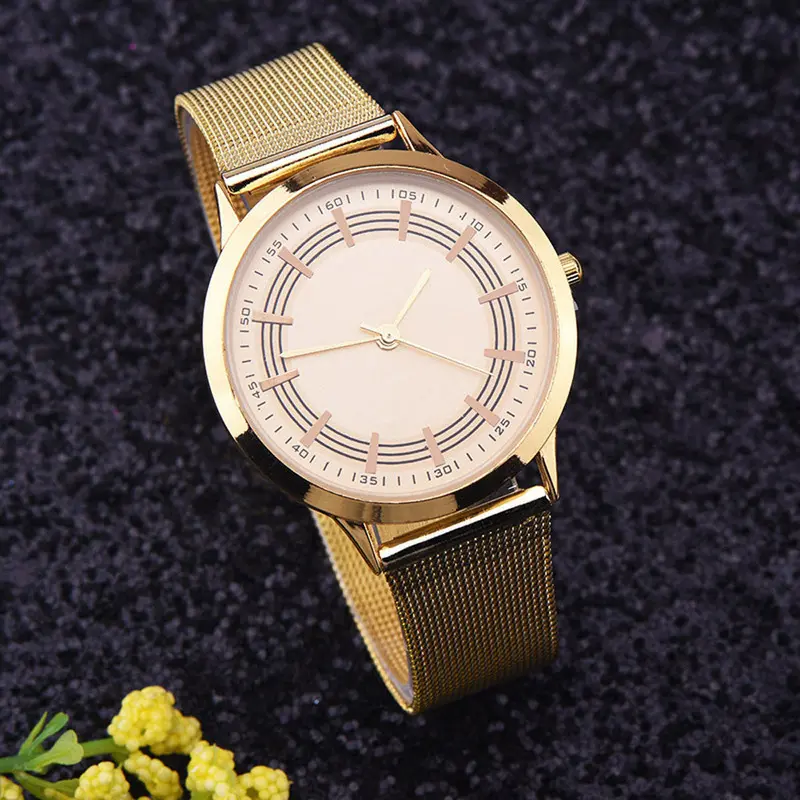 Golden Watches Military Army Men's Sport Style Watch Steel Mesh Belt Quartz Wrist Watch High Grade Montre Homme Clock 1