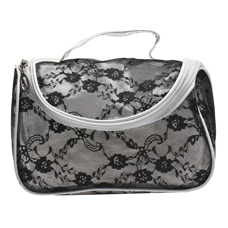 Gorforward Lace Hook Flower Pvc Cosmetic Bag 3