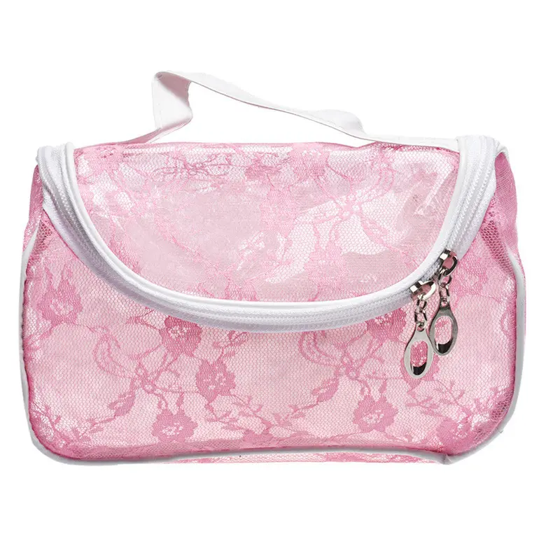 Gorforward Lace Hook Flower Pvc Cosmetic Bag 4