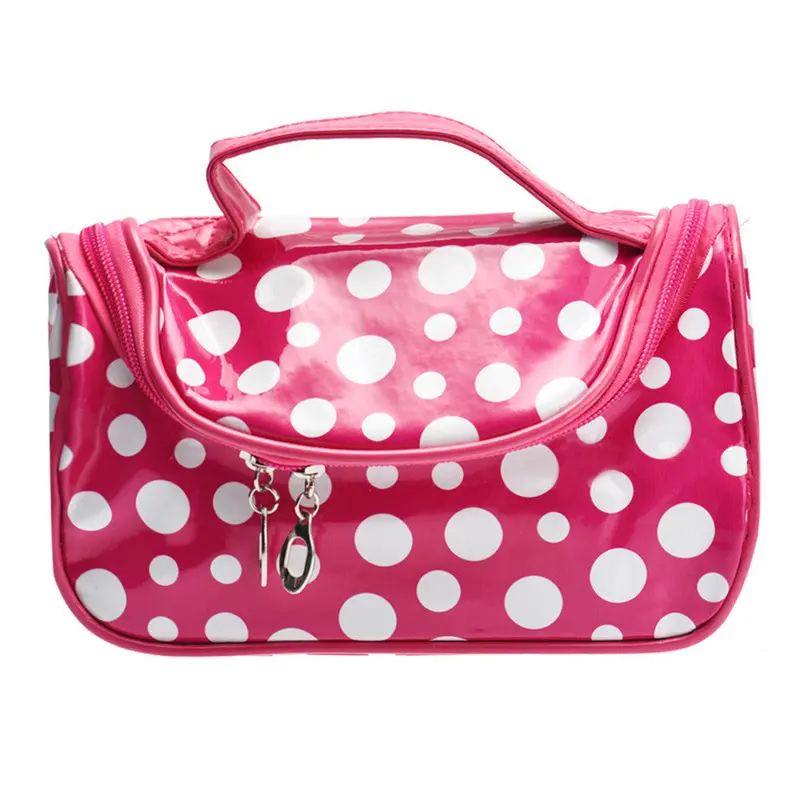 Gorforward Waterproof Dot Leather Cosmetic Bag 5