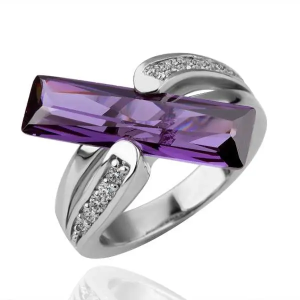 Gorgeous 18K Gold Plating Engagement Ring Violetta Bar Platinum Plated Men Ring Bone145 1