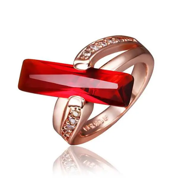 Gorgeous 18K Gold Plating Engagement Ring Violetta Bar Platinum Plated Men Ring Bone145 2