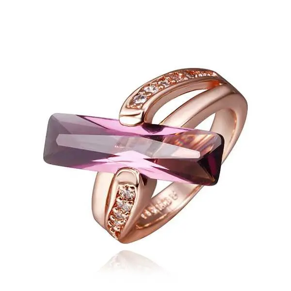 Gorgeous 18K Gold Plating Engagement Ring Violetta Bar Platinum Plated Men Ring Bone145 3