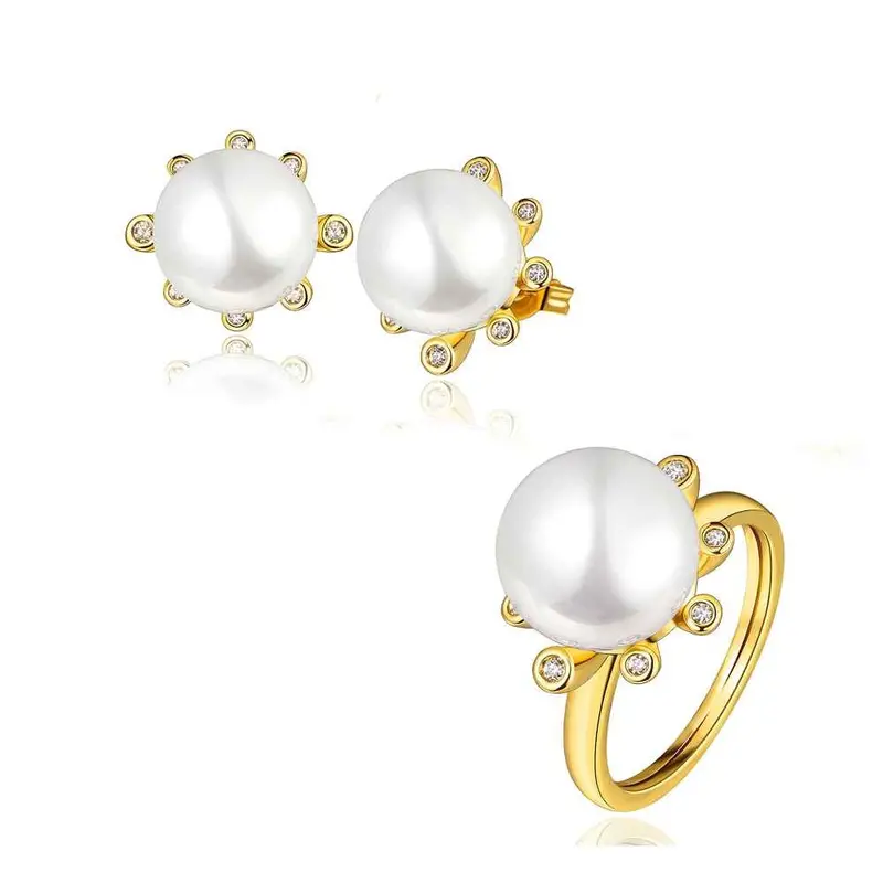 Gorgeous 18K Gold Plating Jewelry Set Crystal Beads Necklace+Earrings+Ring African Jewelry Set168 10