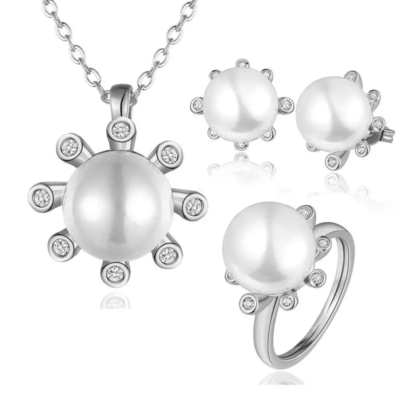 Gorgeous 18K Gold Plating Jewelry Set Crystal Beads Necklace+Earrings+Ring African Jewelry Set168 3