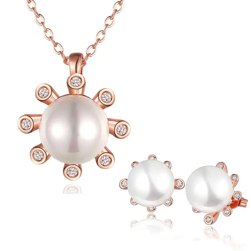 Gorgeous 18K Gold Plating Jewelry Set Crystal Beads Necklace+Earrings+Ring African Jewelry Set168 8