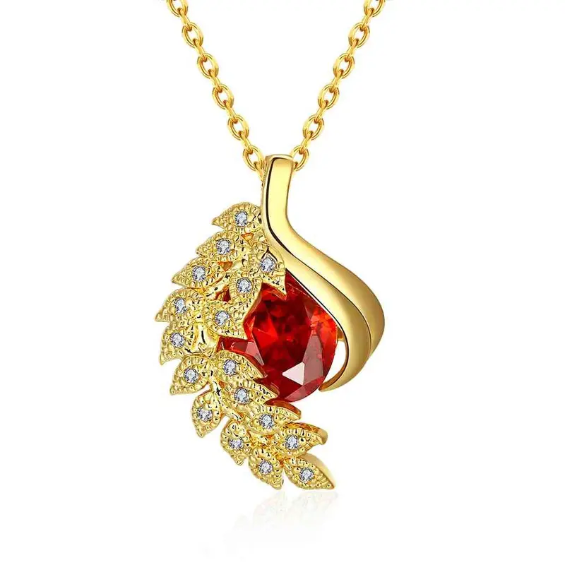 Gorgeous 18K Real Gold Plated Pendant Necklace Peacock Tail Maxi Colar Sport Skgn13 1