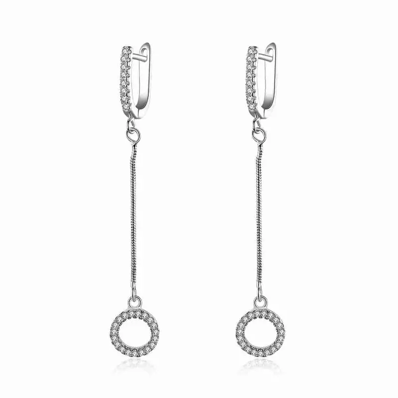 Gorgeous 925 Silver Earrings Circle Drop Brinco Jewelry 333 1