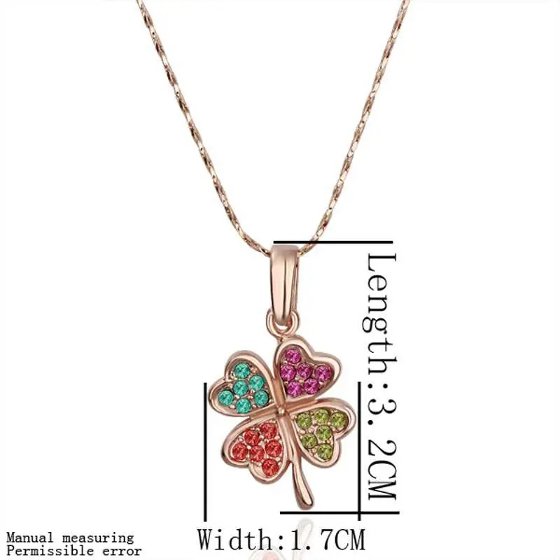 Gorgeous Austrian Crystal Necklaces Golden Clover Collares 1