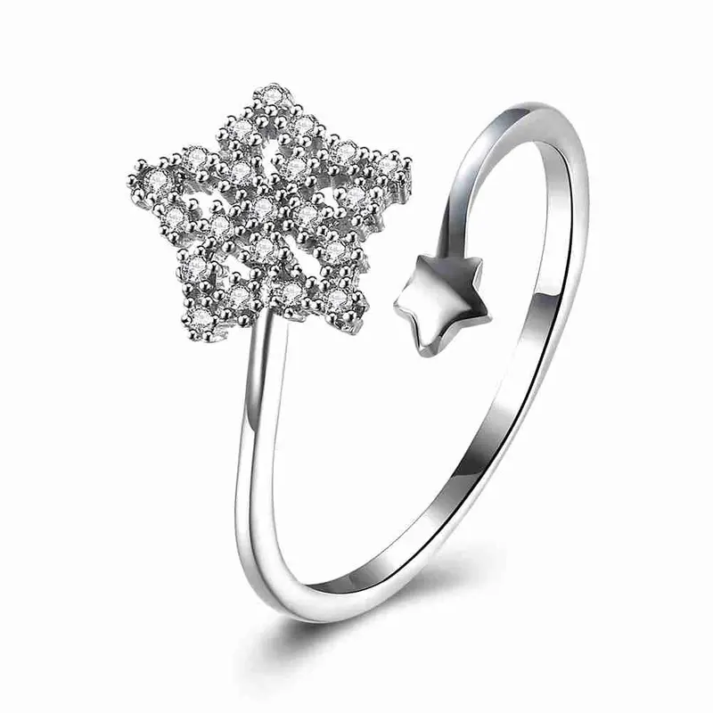 Gorgeous Real 925 Sterling Silver Rings With Flowers Bague Femme Joias291 2