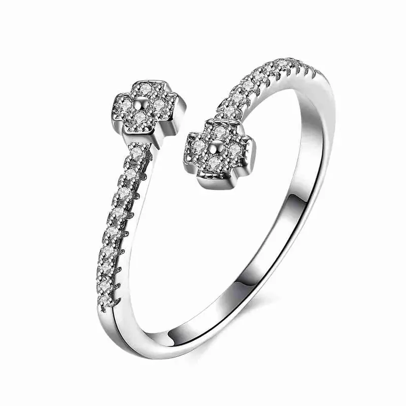 Gorgeous Real 925 Sterling Silver Rings With Flowers Bague Femme Joias291 4