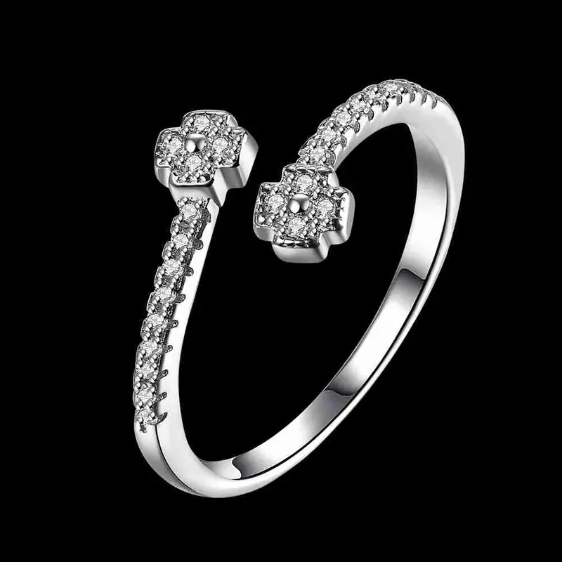 Gorgeous Real 925 Sterling Silver Rings With Flowers Bague Femme Joias291 5