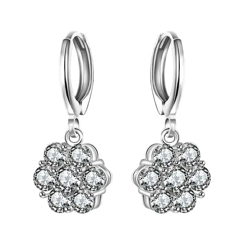 Gorgeous Silver 925 Channel Earrings Simulated Pearl Flower Drop Brincos Gift For Her 623 1