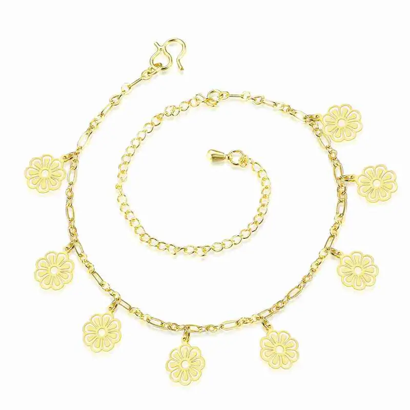 Gorgeous Silver Bracelet Anklets Double Flower Ankle Bracelet Diy Hba 1 7