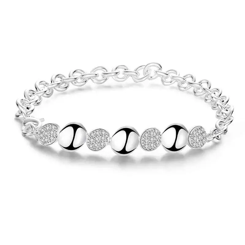 Gorgeous Silver Plated Charm Bracelet Twisted Heart Pulsera Jewellery Hbh 12 5