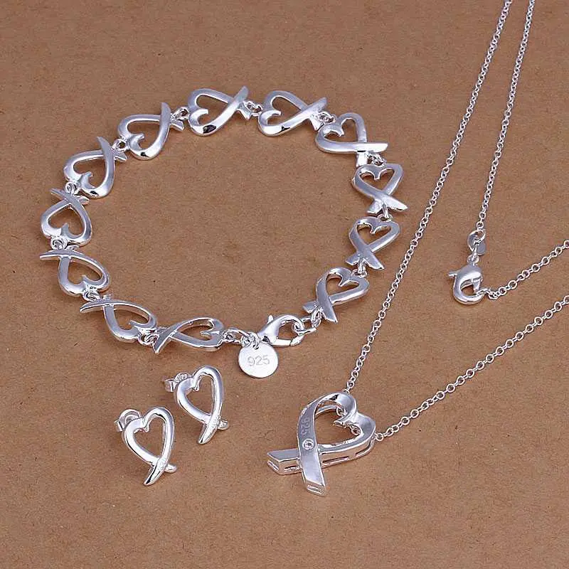 Gorgeous Silver Plated Jewelry Set Insets Kelp Necklace&Earring&Ring Sets Fine Jewelry 77 1