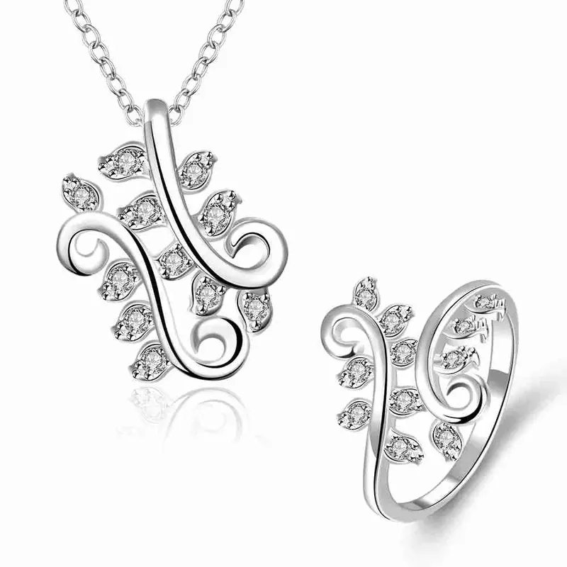 Gorgeous Silver Plated Jewelry Set Pruple Leaf Earrings+Anklet African Jewelry Set Margarida 48 9