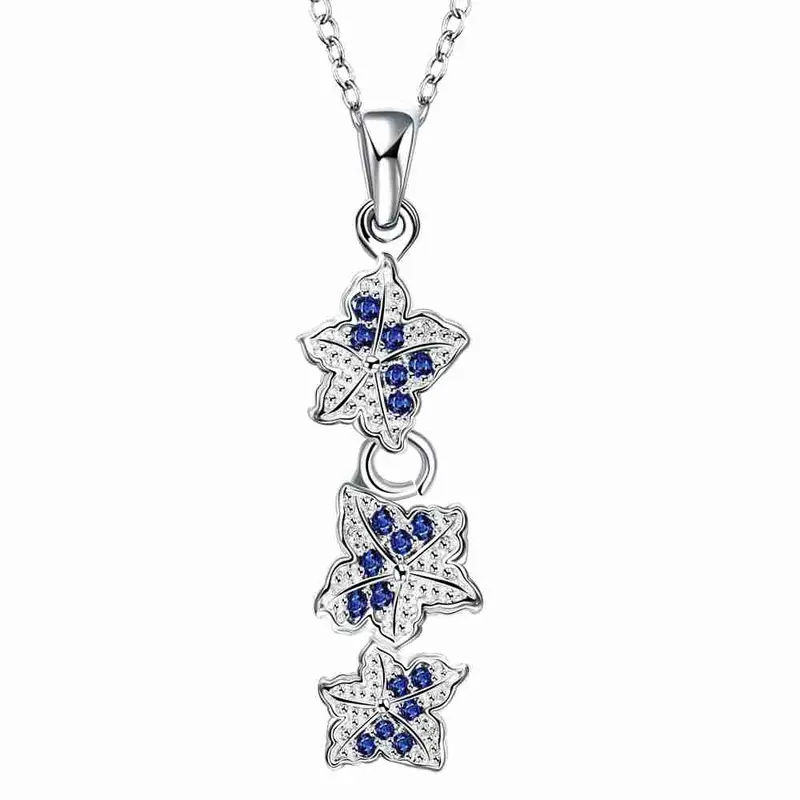 Gorgeous Silver Plated Pendant Clover Flowers Choker Bijoux361 2