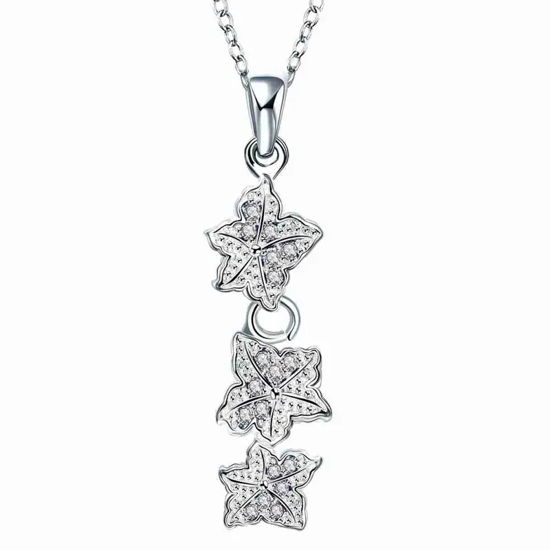 Gorgeous Silver Plated Pendant Clover Flowers Choker Bijoux361 4
