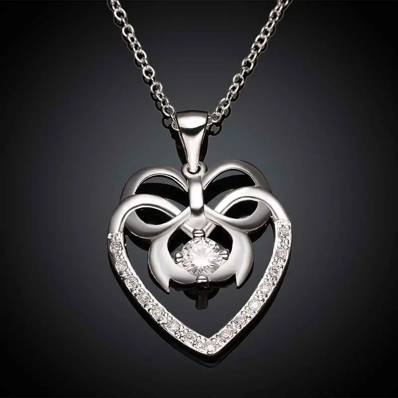 Gorgeous Silver Plated Statement Necklace Inserts Love Colar Vintage359 3