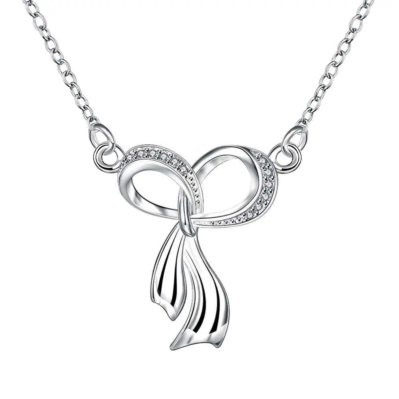 Gorgeous Silver Plated Statement Necklace Inserts Love Colar Vintage359 8