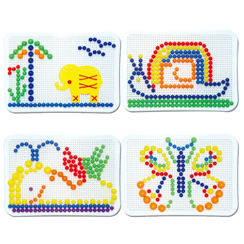 Grain Mushroom Nail Beads Intelligent 3D Puzzle Games For Children Plastic Baby Kids Educational Toys 1