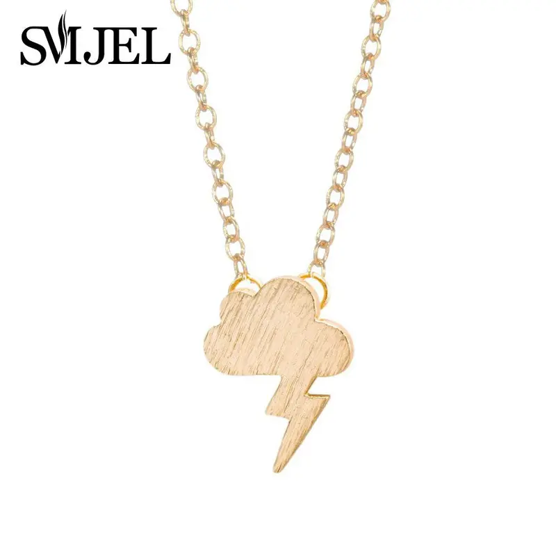 Grumpy Tiny Cloud Lightning Necklace Pendant Personalized Dark Clouds Necklaces N098 1