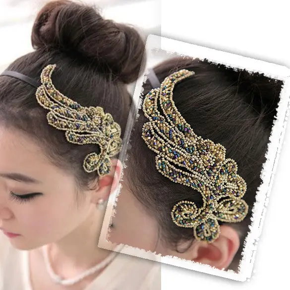 Hair Accessorie Trendy Bling Angel Wing Headband Hair Band Bow 1