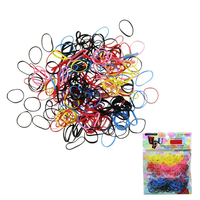 Hair Accessories 500Pcs/Lot Rubber Hairband Rope Ponytail Holder Elastic Hair Band Ties Braids Plaits (Mix4) Feida 1
