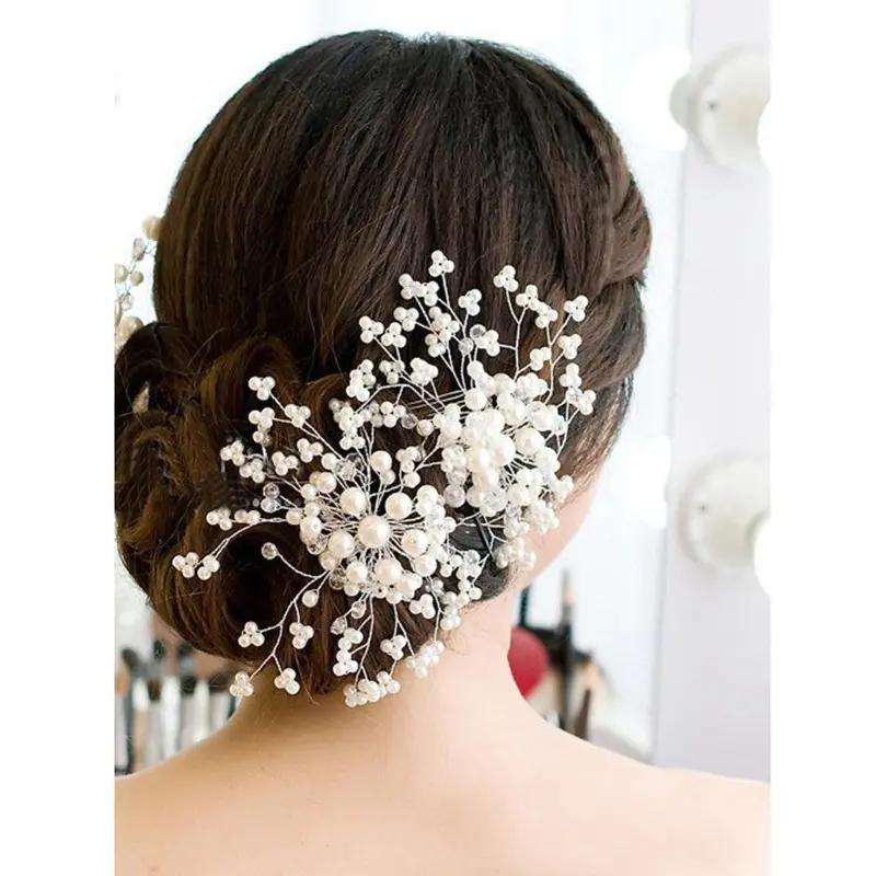 Hair Accessories Floral Wedding Pearl Crystal Bridesmaid Bridal Party Hair Comb Hairpin Hair Jewelry Hair Accessories For Women 1