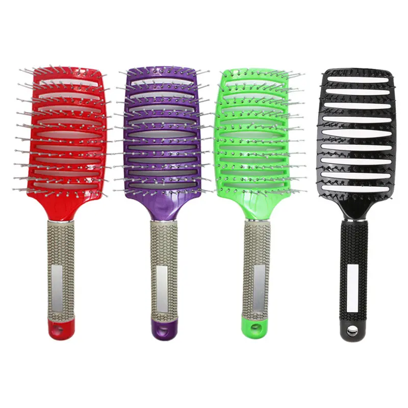 Hair Scalp Massage Comb Hairbrush Curved Pressional Hair Comb Hair Brush For Salon Hairdressing Styling Tools Rom Color 1