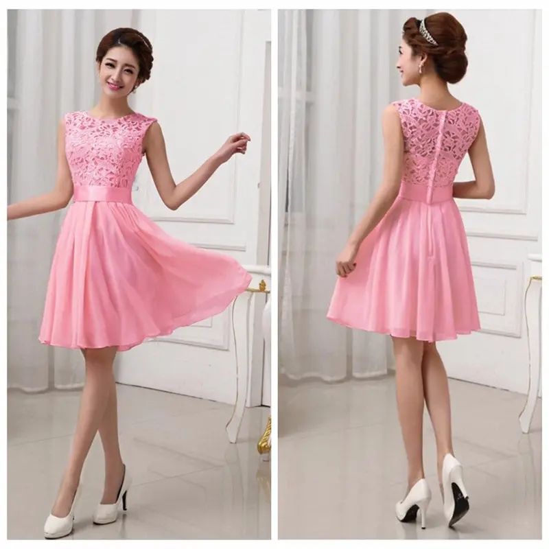 Half Long Sleeve White Chiffon Lace Stitching Long Dress Floor-Length Pleated Lace Gowns Dresses 6 Colors Kf274 11