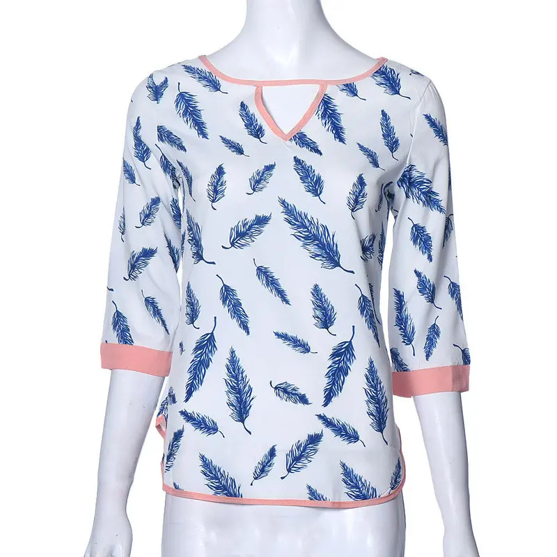 Half Sleeve Print Loose Women Blouse Clothing Dressed Shirts Vetement S Dames Bloezen 2